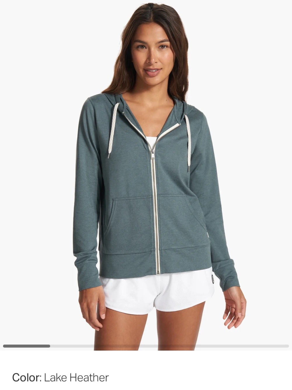 Vuori Halo Performance Hoodie & Jogger Set in Lake Heather (Green)